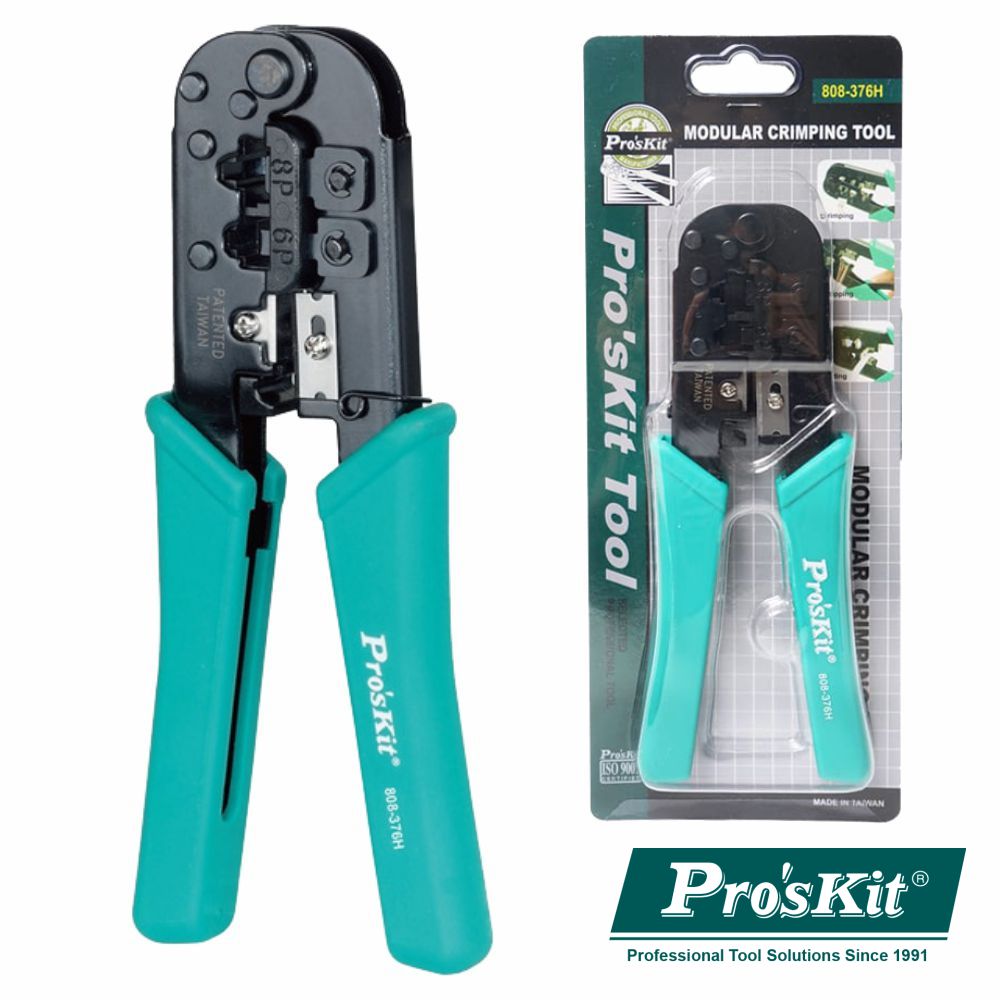 Alicate De Cravar Fichas 8P/6P Proskit - NOVEDUC Equipamento Laboratório e Formação Profissional