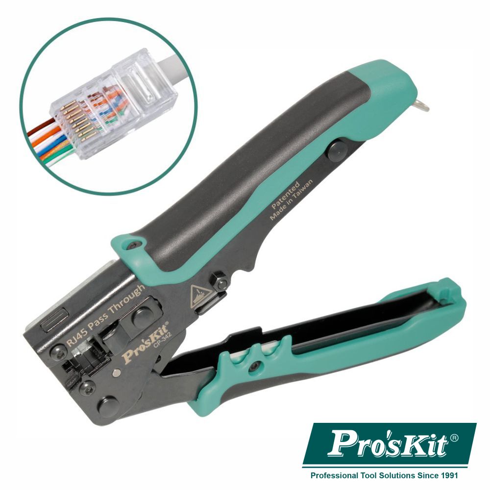 Alicate De Cravar Fichas 8V8C/Rj45 Proskit - NOVEDUC Equipamento Laboratório e Formação Profissional