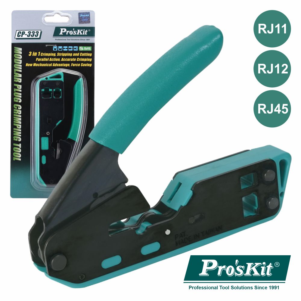 Alicate De Cravar Rj45/Rj11/Rj12 Proskit - NOVEDUC Equipamento Laboratório e Formação Profissional