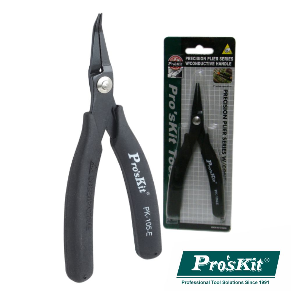 Alicate De Pontas Curvas C/ Punho Condutor 140Mm Proskit - NOVEDUC Equipamento Laboratório e Formação Profissional