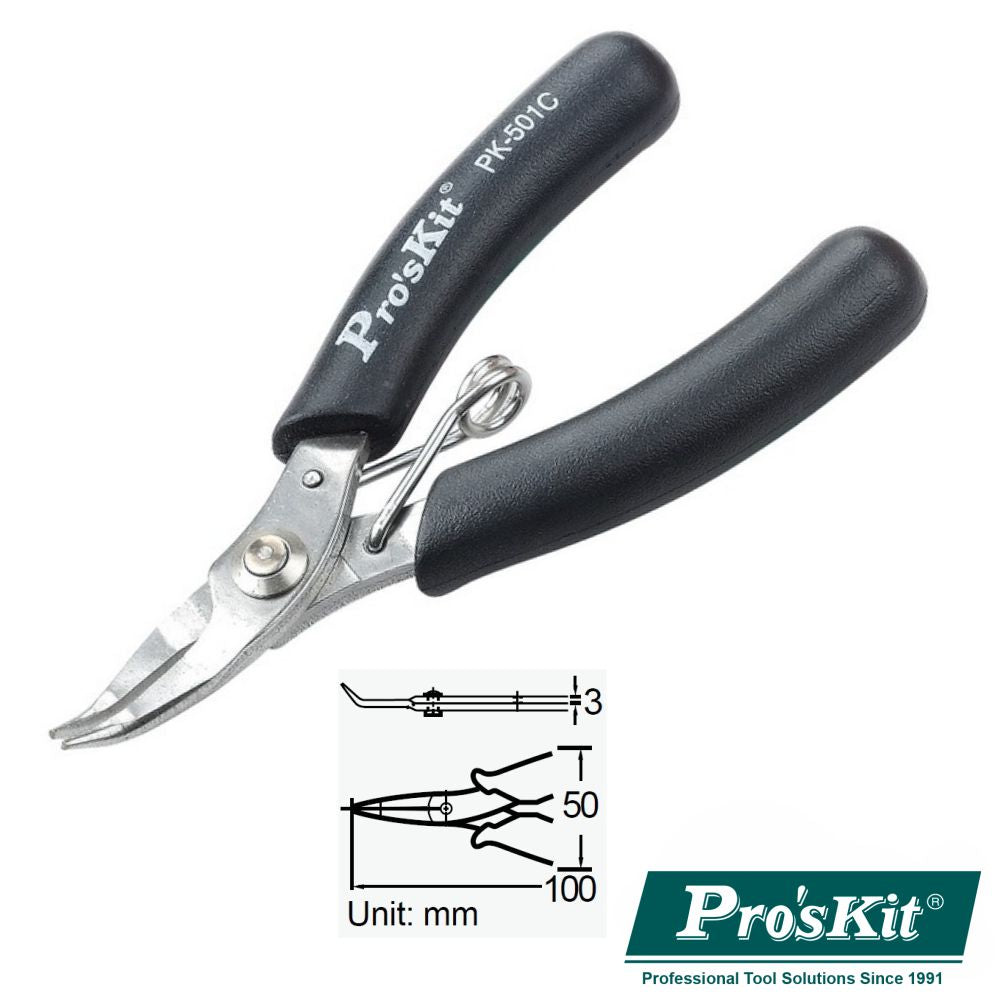 Alicate De Pontas Curvas Micro 100Mm Proskit - NOVEDUC Equipamento Laboratório e Formação Profissional