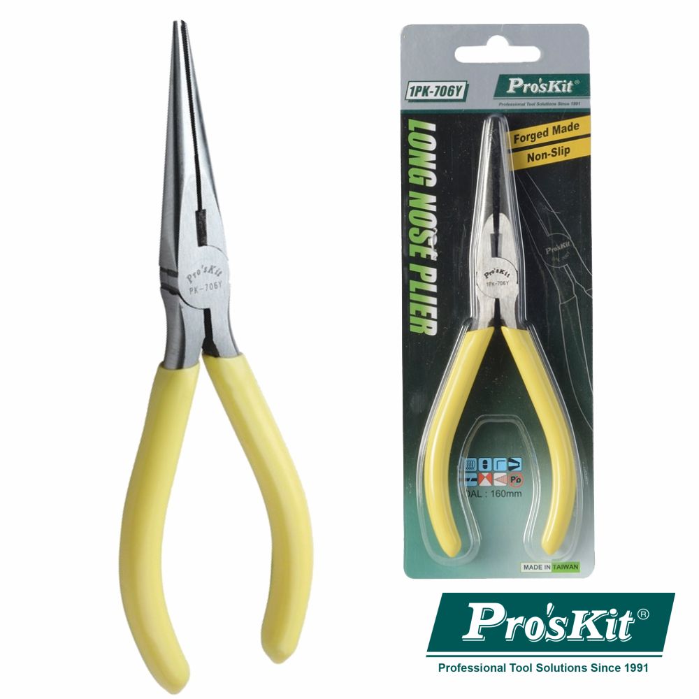 Alicate De Pontas Longas 160Mm Proskit - NOVEDUC Equipamento Laboratório e Formação Profissional