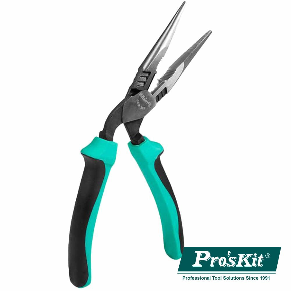 Alicate De Pontas Longas Curvo C/ Ângulo 45º 192Mm Proskit - NOVEDUC Equipamento Laboratório e Formação Profissional
