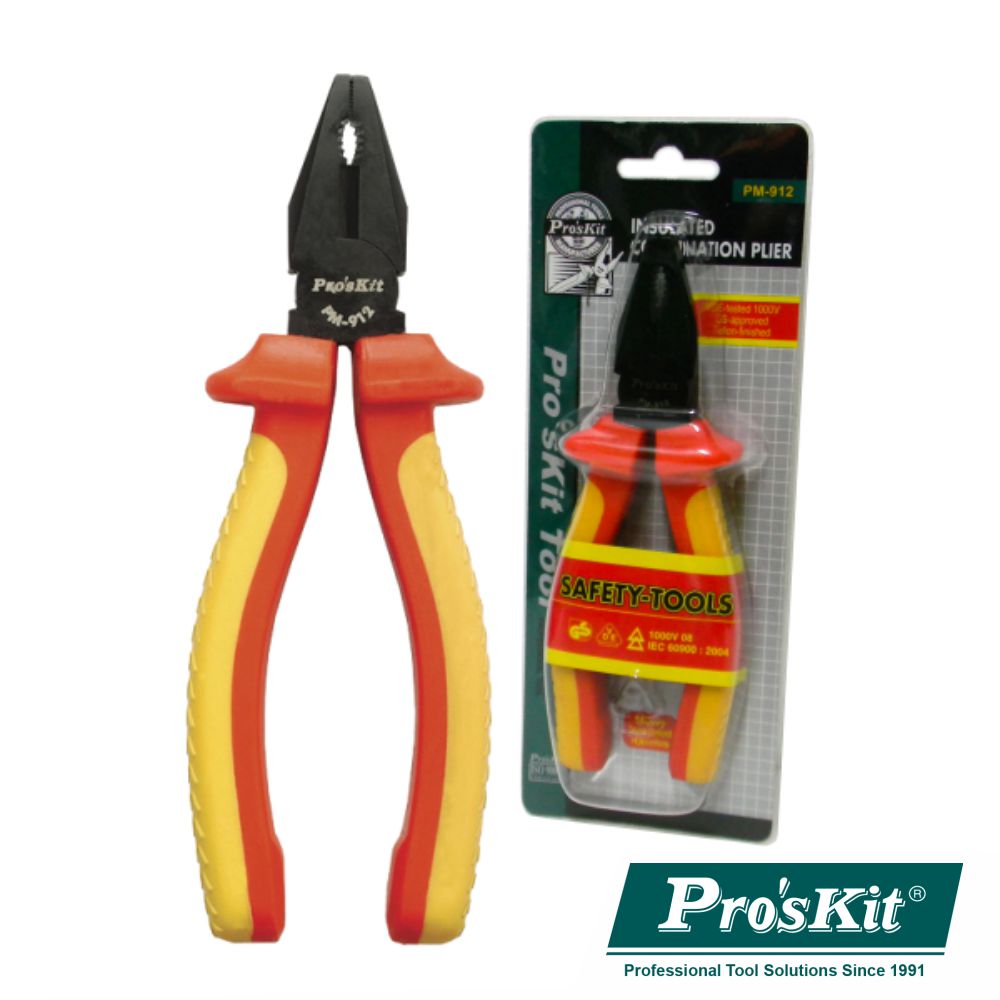 Alicate Universal C/ Pontas Chatas 175Mm Proskit - NOVEDUC Equipamento Laboratório e Formação Profissional