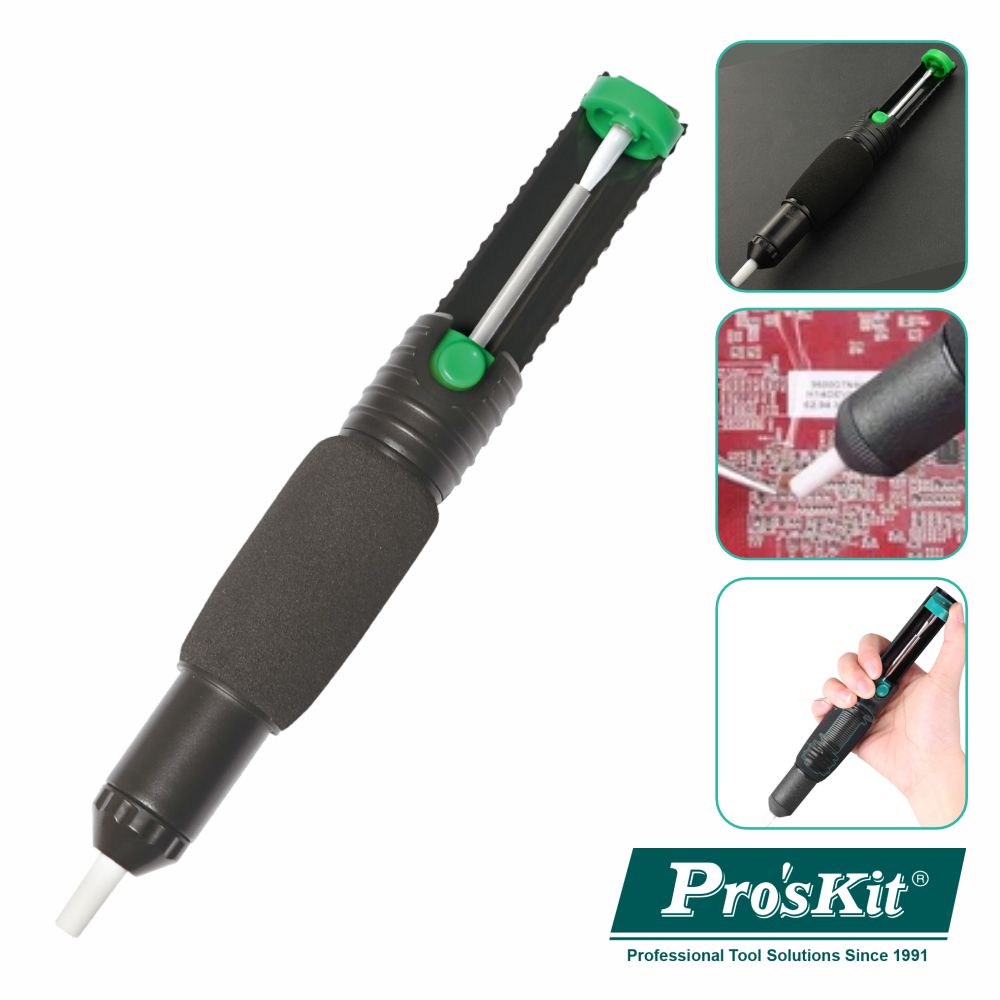 Bomba Dessoldadora Profissional Abs Preta Proskit - NOVEDUC Equipamento Laboratório e Formação Profissional