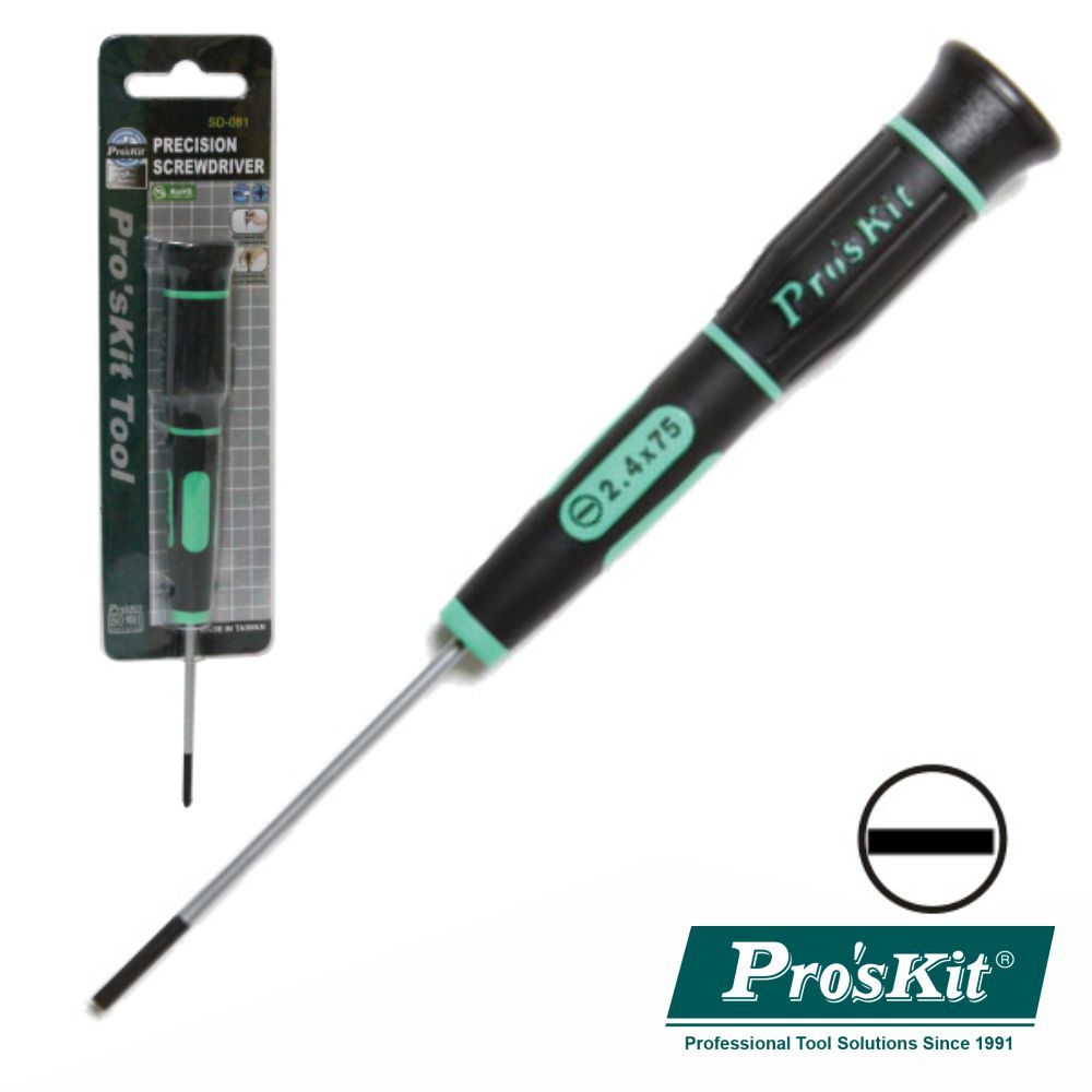 Chave De Fendas 2.4X75Mm De Precisão Proskit - NOVEDUC Equipamento Laboratório e Formação Profissional