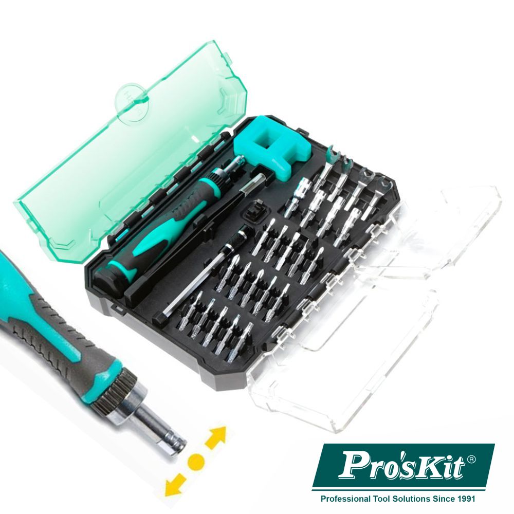 Conjunto Chave De Precisão C/ 23 Bits E Acessórios Proskit - NOVEDUC Equipamento Laboratório e Formação Profissional