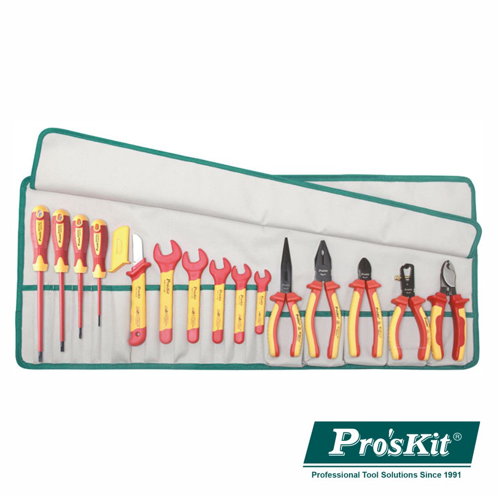 Conjunto De 15 Ferramentas Vde 1000V Proskit - NOVEDUC Equipamento Laboratório e Formação Profissional