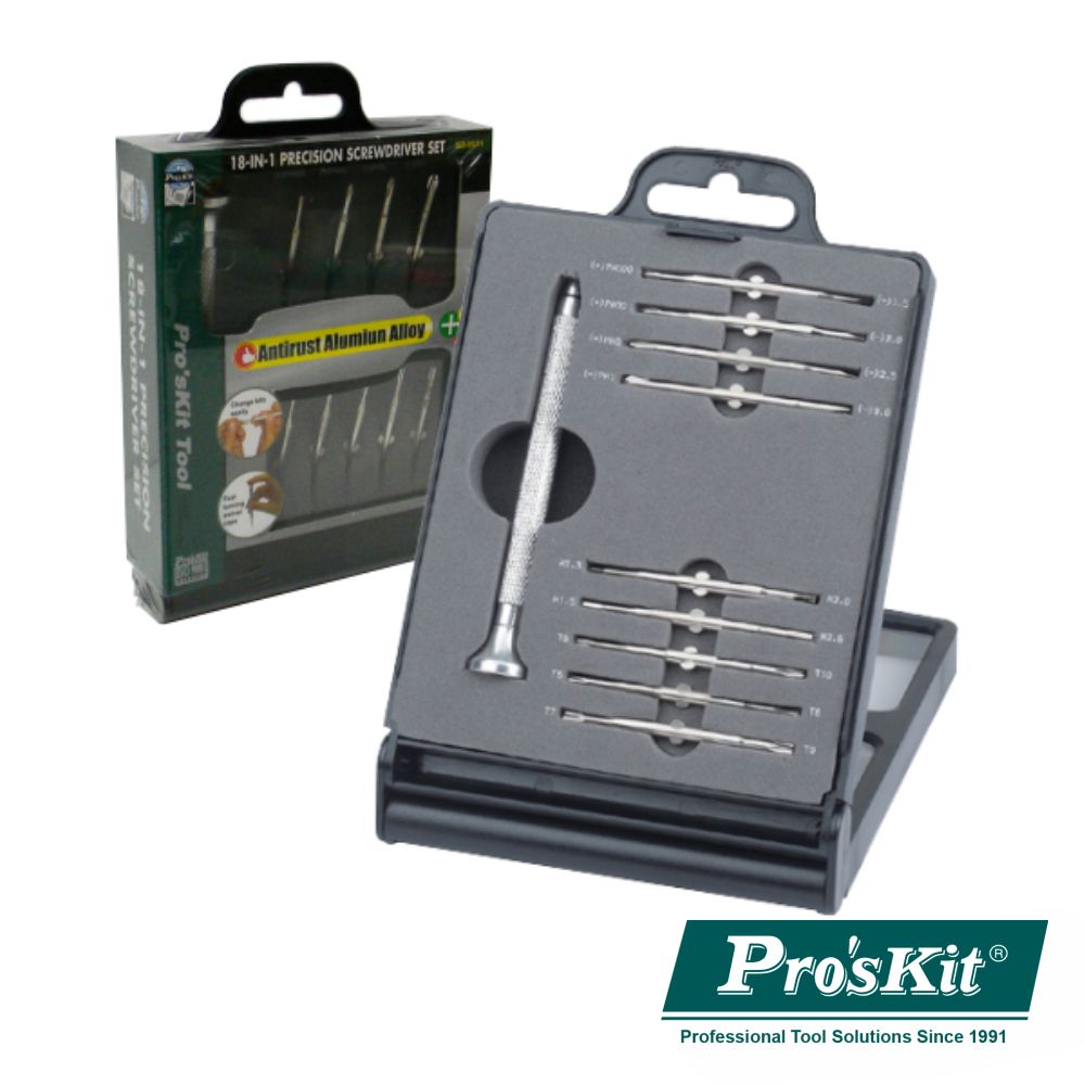 Conjunto De 18 Chaves De Precisão Proskit - NOVEDUC Equipamento Laboratório e Formação Profissional