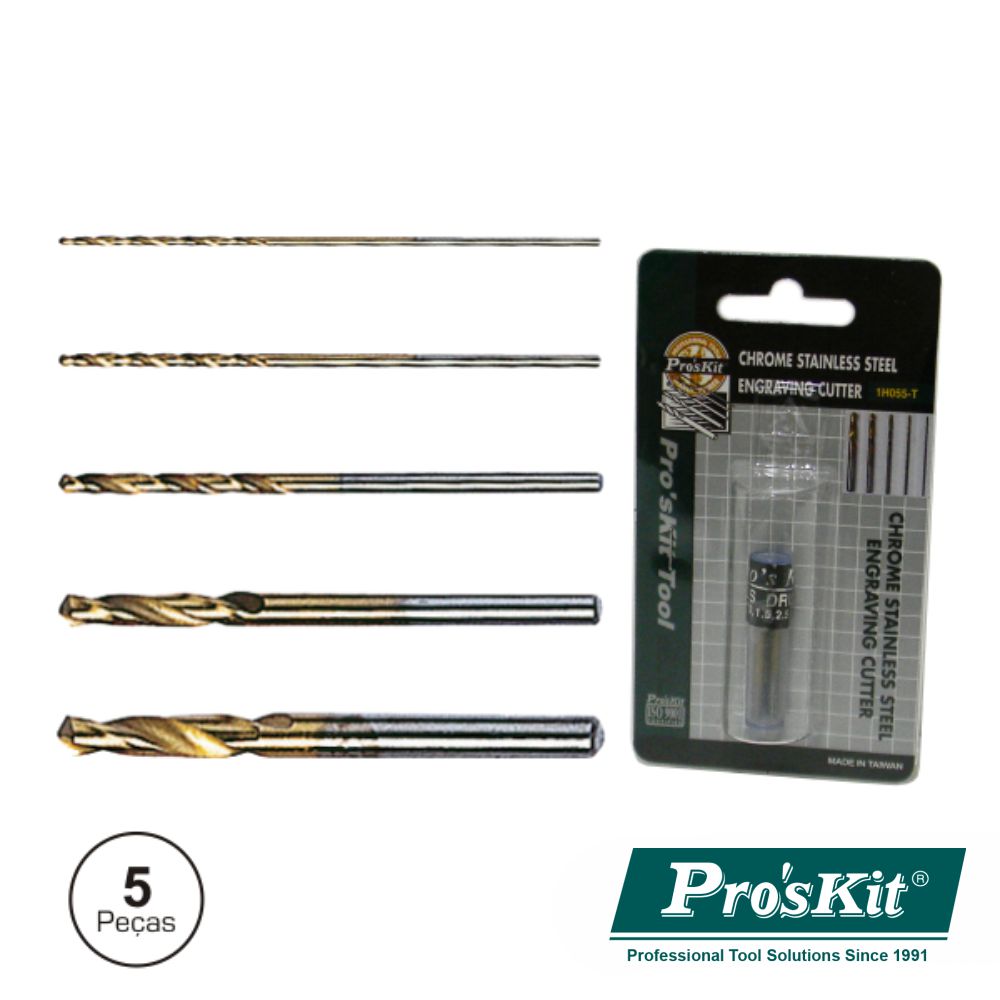 Conjunto De 5 Brocas P/ Berbequim Proskit - NOVEDUC Equipamento Laboratório e Formação Profissional