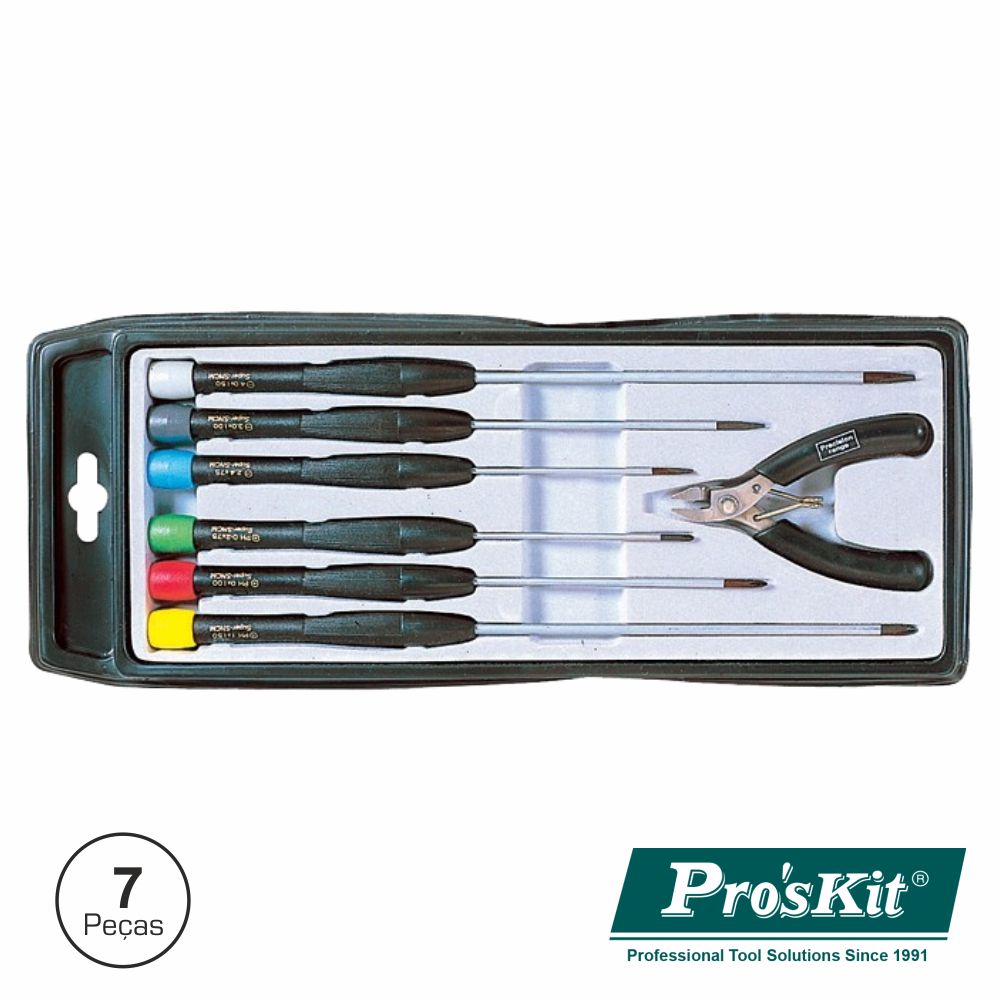 Conjunto De 6 Chaves E 1 Alicate Corte Proskit - NOVEDUC Equipamento Laboratório e Formação Profissional