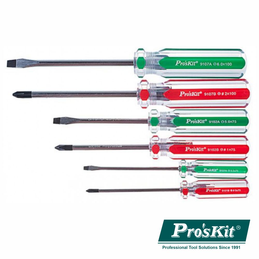 Conjunto De 6 Chaves Fendas/Philips Proskit - NOVEDUC Equipamento Laboratório e Formação Profissional