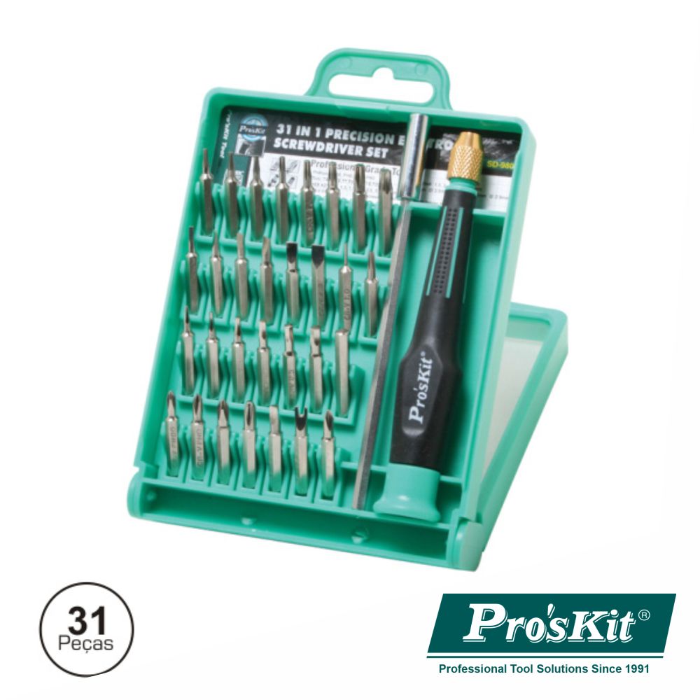 Conjunto De Chave C/ 30 Bits E Extensor Proskit - NOVEDUC Equipamento Laboratório e Formação Profissional