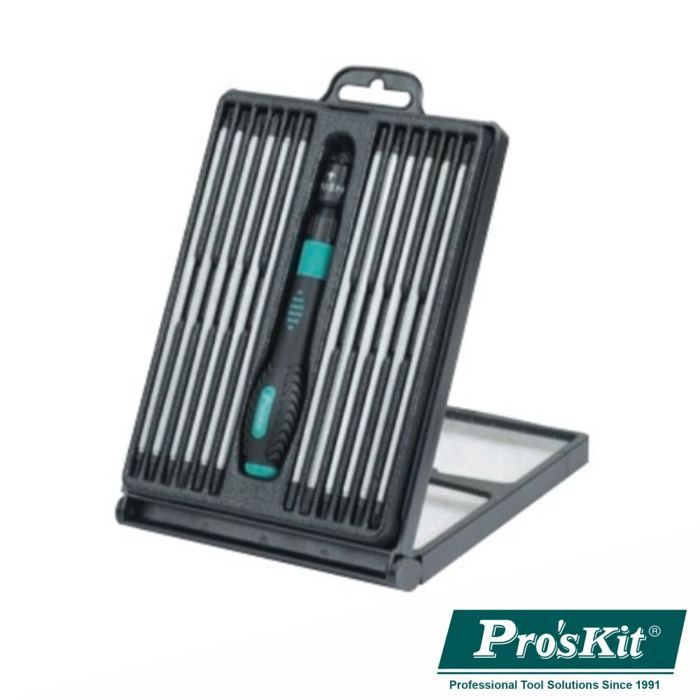 Conjunto De Chave Roquete C/ 12 Bits Duplos 160Mm Proskit - NOVEDUC Equipamento Laboratório e Formação Profissional
