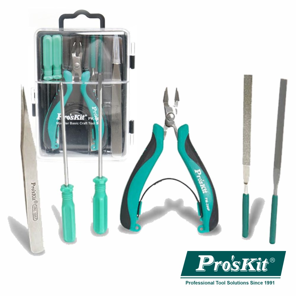 Conjunto De Ferramentas De Modelagem Básica 6X Proskit - NOVEDUC Equipamento Laboratório e Formação Profissional