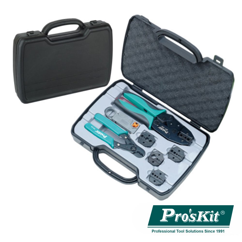 Conjunto De Ferramentas P/ Cravar Cabos Coaxiais Proskit - NOVEDUC Equipamento Laboratório e Formação Profissional