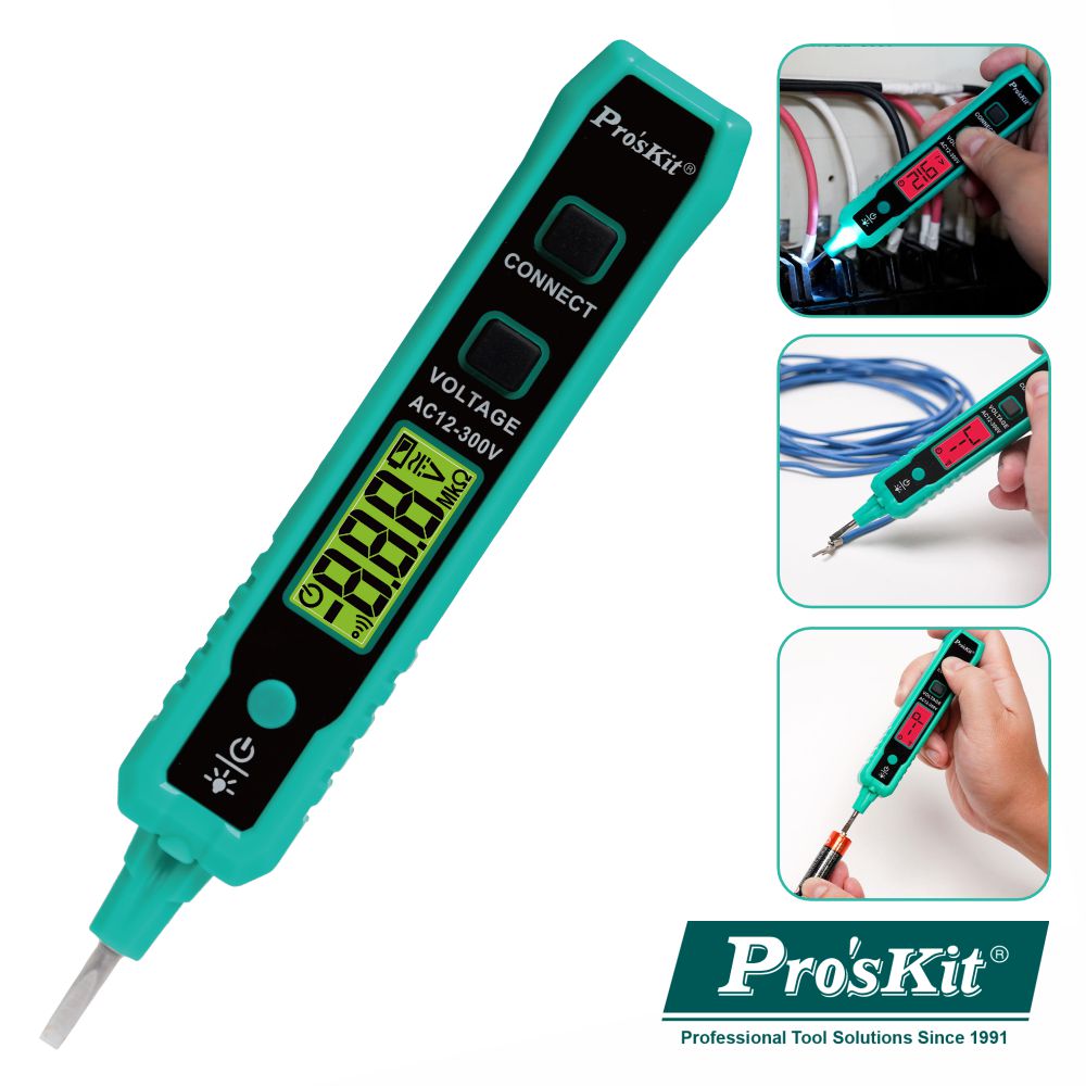 Detetor De Voltagem Inteligente Ac/Dc C/Lcd Proskit - NOVEDUC Equipamento Laboratório e Formação Profissional