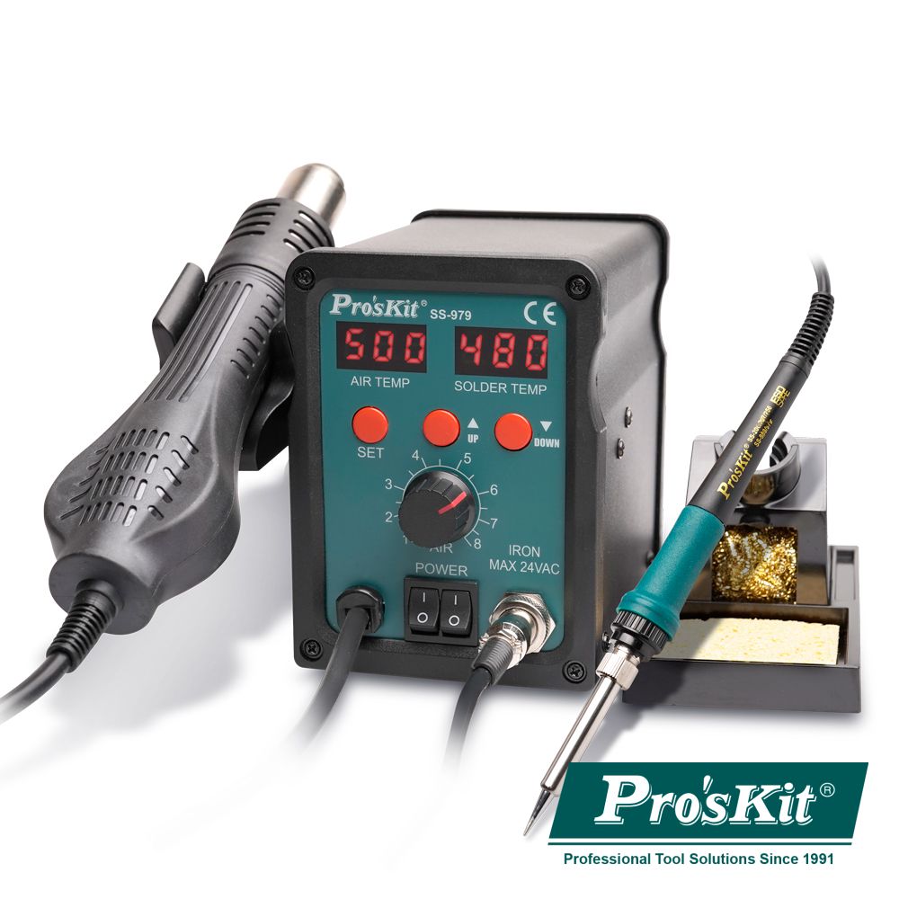 Estação De Soldar Smd Ar Quente 2 Em 1 700W Proskit - NOVEDUC Equipamento Laboratório e Formação Profissional