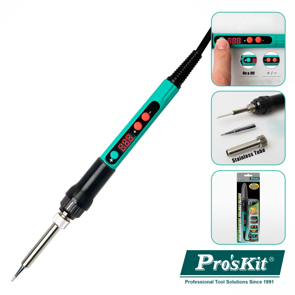 Ferro De Soldar C/ Display Regulável 60W 200/500ºC Proskit - NOVEDUC Equipamento Laboratório e Formação Profissional