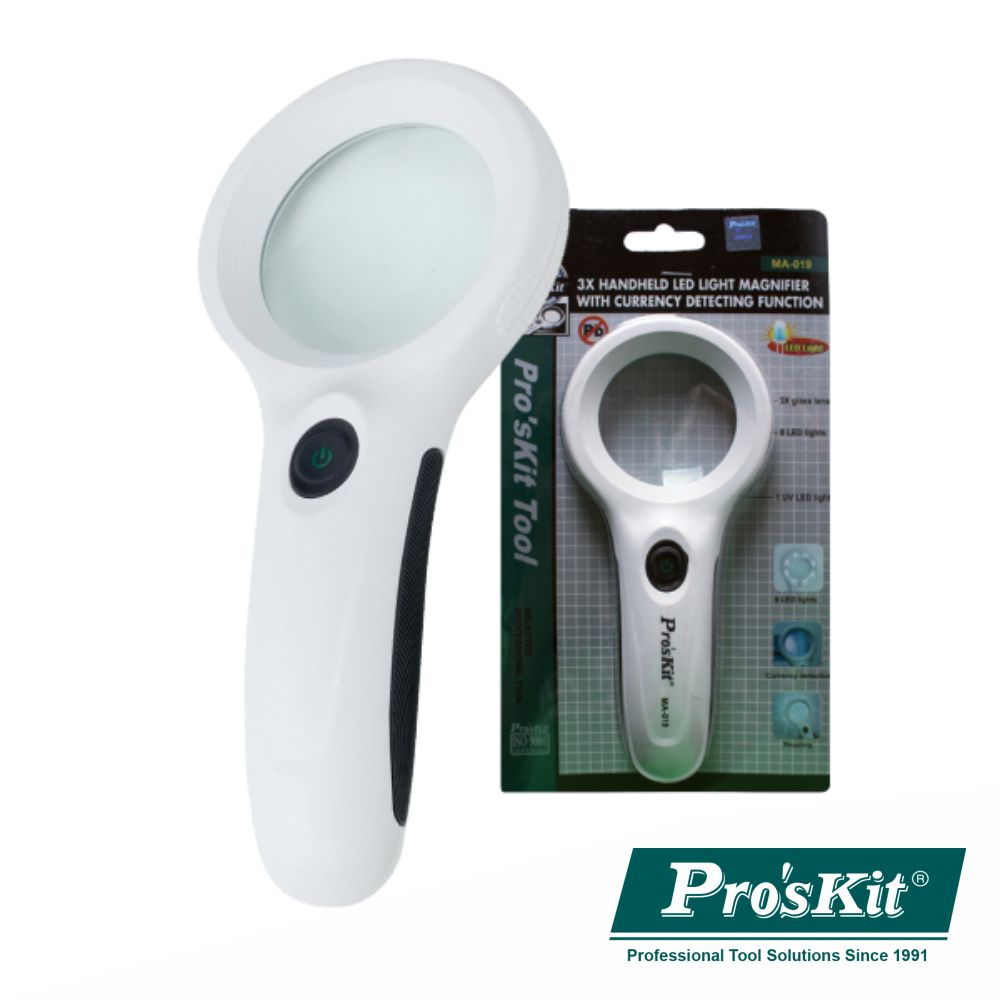 Lupa C/ Iluminação 8 Leds 1 Led Uv Proskit - NOVEDUC Equipamento Laboratório e Formação Profissional