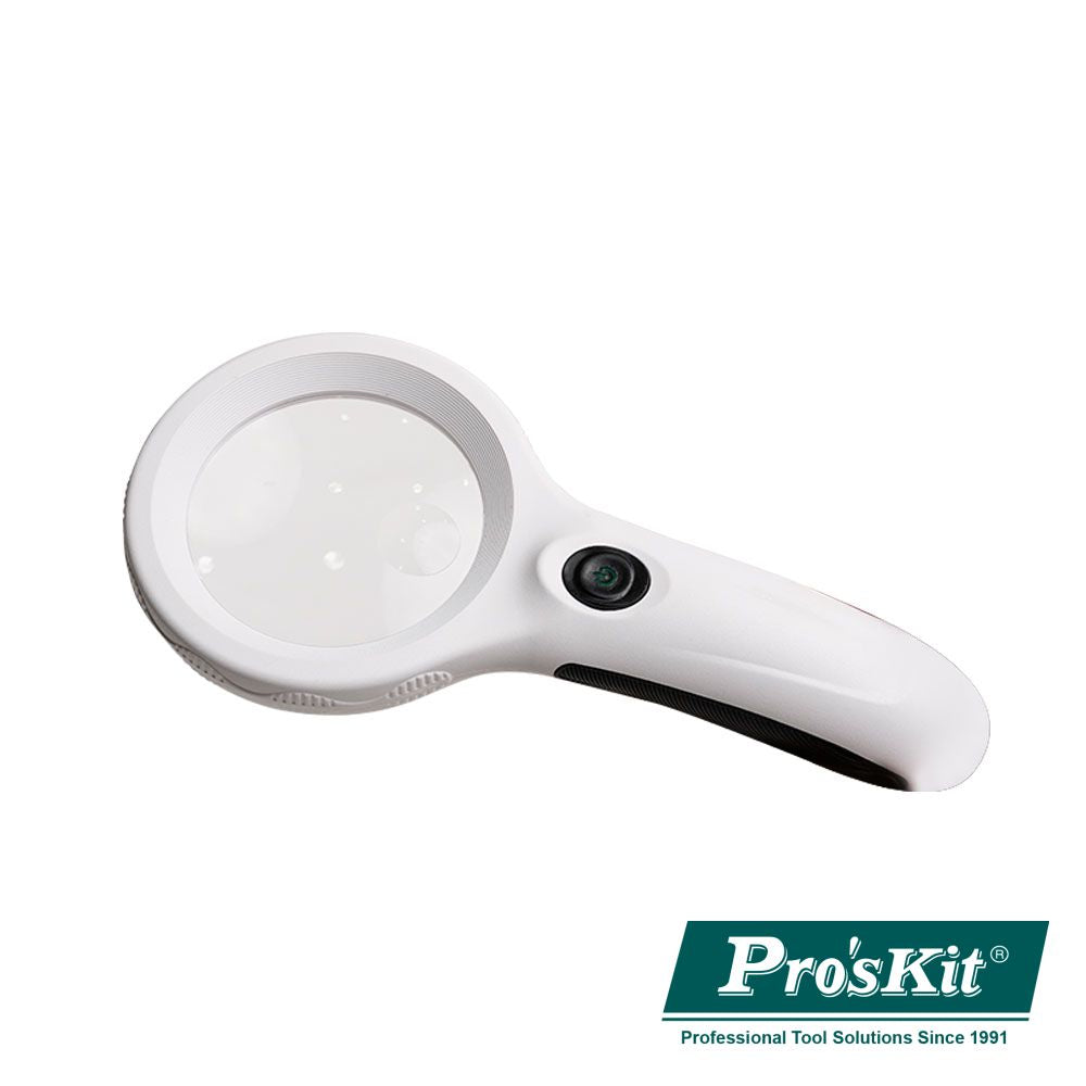 Lupa C/ Iluminação 8 Leds 1 Led Uv Proskit - NOVEDUC Equipamento Laboratório e Formação Profissional