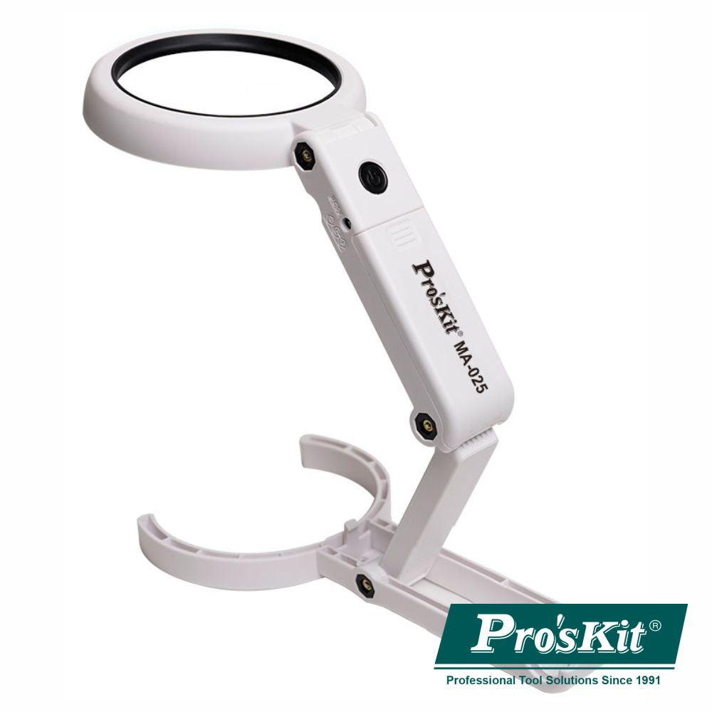 Lupa C/ Iluminação 8 Leds Proskit - NOVEDUC Equipamento Laboratório e Formação Profissional
