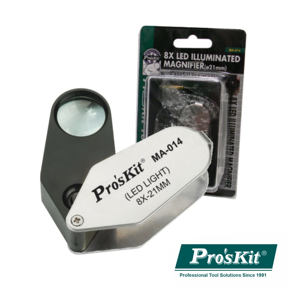Lupa De Bolso 8X C/ Led Proskit - NOVEDUC Equipamento Laboratório e Formação Profissional