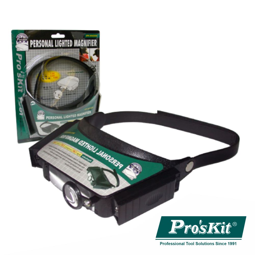 Lupa De Cabeça C/ Iluminação A Lâmpada Proskit - NOVEDUC Equipamento Laboratório e Formação Profissional