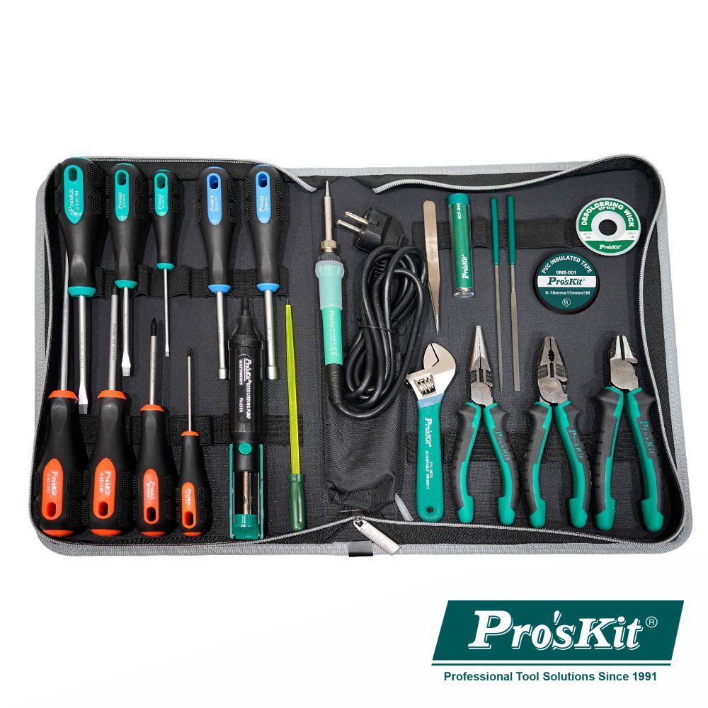 Mala Ferramentas Profissional 24 Peças Proskit - NOVEDUC Equipamento Laboratório e Formação Profissional