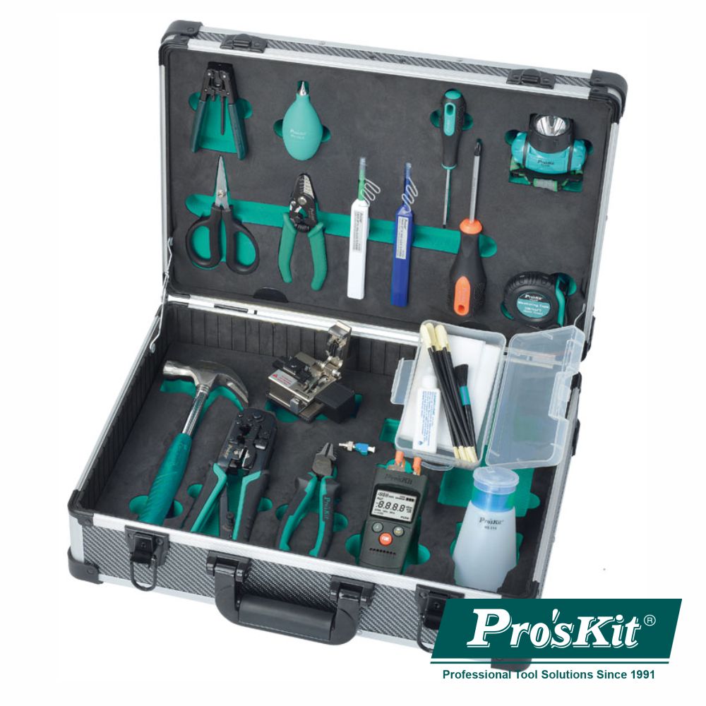 Mala Ferramentas Profissional Fibra Óptica Proskit - NOVEDUC Equipamento Laboratório e Formação Profissional