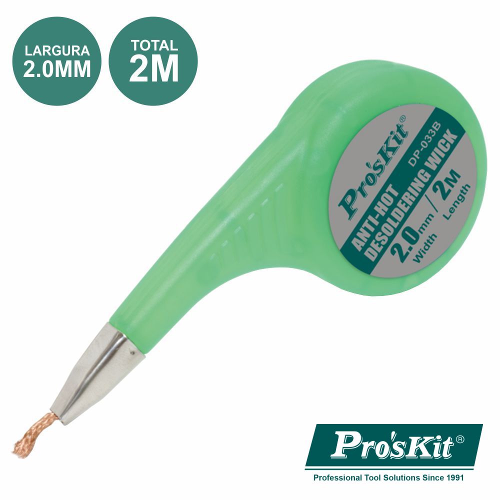 Malha Dessoldadora 2Mm 2M Proskit - NOVEDUC Equipamento Laboratório e Formação Profissional