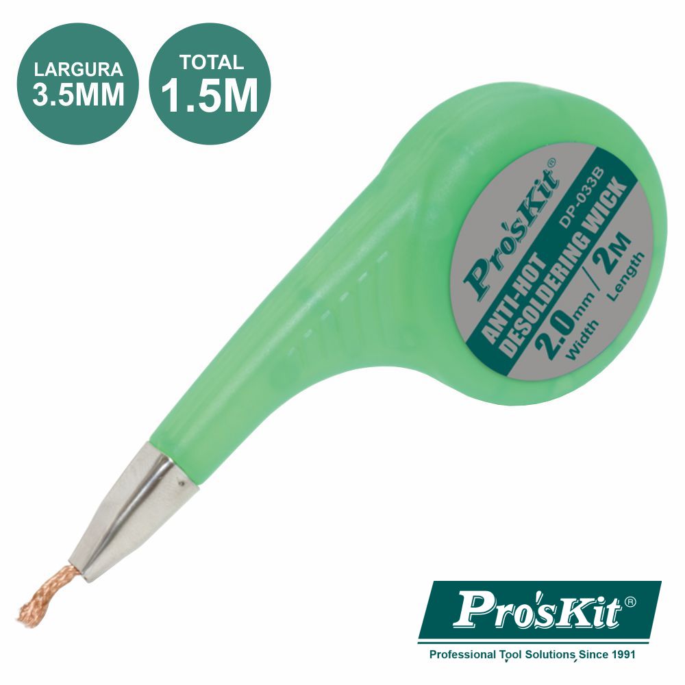 Malha Dessoldadora 3.5Mm 1.5M Proskit - NOVEDUC Equipamento Laboratório e Formação Profissional