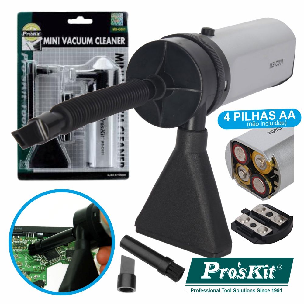 Mini Aspirador Portátil A Pilhas Proskit - NOVEDUC Equipamento Laboratório e Formação Profissional