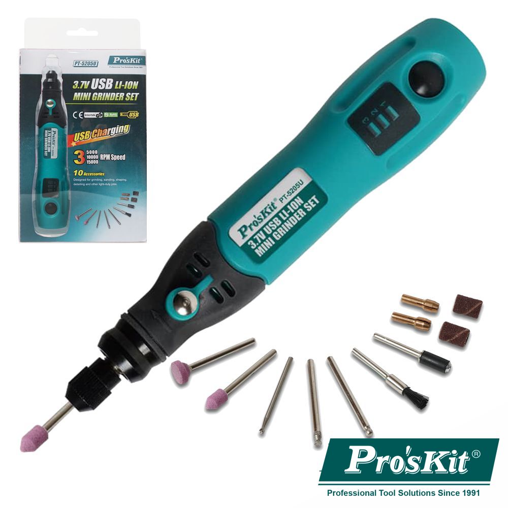 Mini Berbequim Eléctrico Bateria Li-Ion 3.7V Usb Proskit - NOVEDUC Equipamento Laboratório e Formação Profissional
