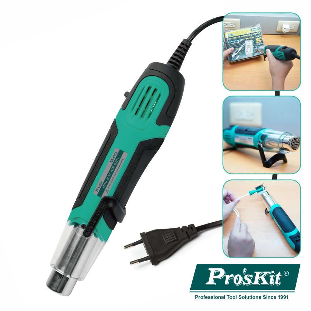Mini Pistola De Ar Quente 250/500W 220V-240V Proskit - NOVEDUC Equipamento Laboratório e Formação Profissional