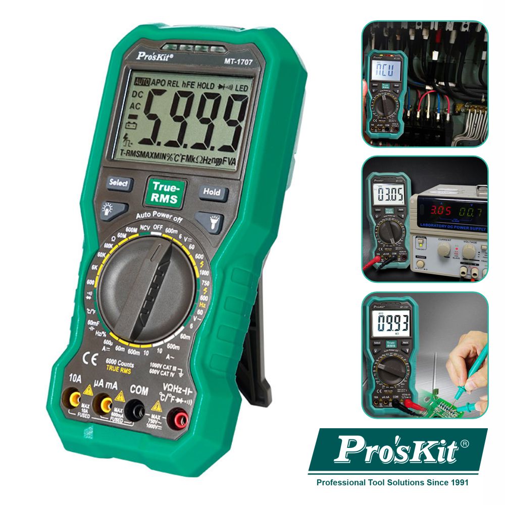 Multímetro Digital 3 5/6 Dígitos True Rms Proskit - NOVEDUC Equipamento Laboratório e Formação Profissional