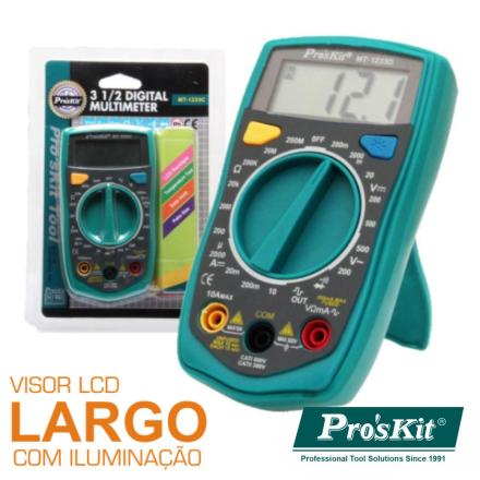Multímetro Digital 3½ Dígitos Retroiluminado Proskit - NOVEDUC Equipamento Laboratório e Formação Profissional