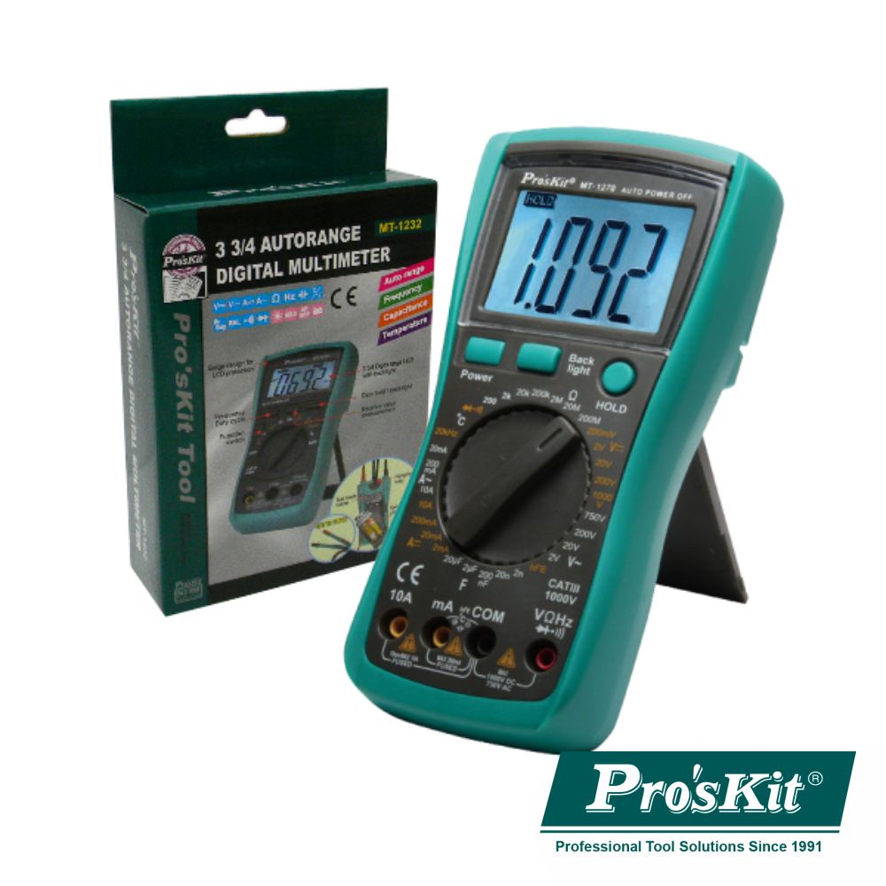 Multímetro Digital 3½ Dígitos Retroiluminado Proskit - NOVEDUC Equipamento Laboratório e Formação Profissional
