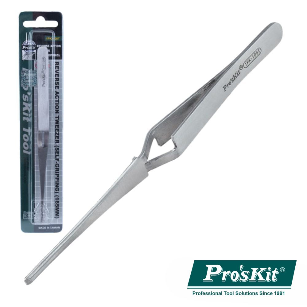 Pinça De Ação Reversa 165mm Proskit - NOVEDUC Equipamento Laboratório e Formação Profissional