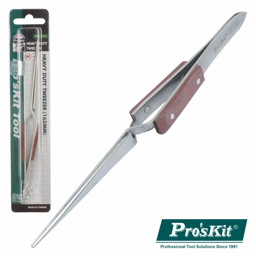 Pinça Plana Aço Inoxidável 165Mm Proskit - NOVEDUC Equipamento Laboratório e Formação Profissional