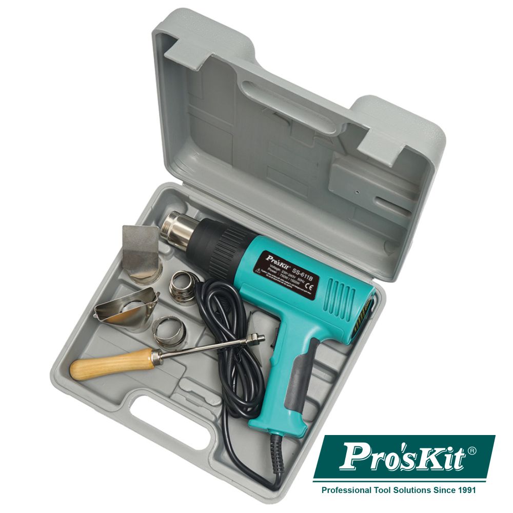 Pistola De Ar Quente 1500W C/ Mala Proskit - NOVEDUC Equipamento Laboratório e Formação Profissional