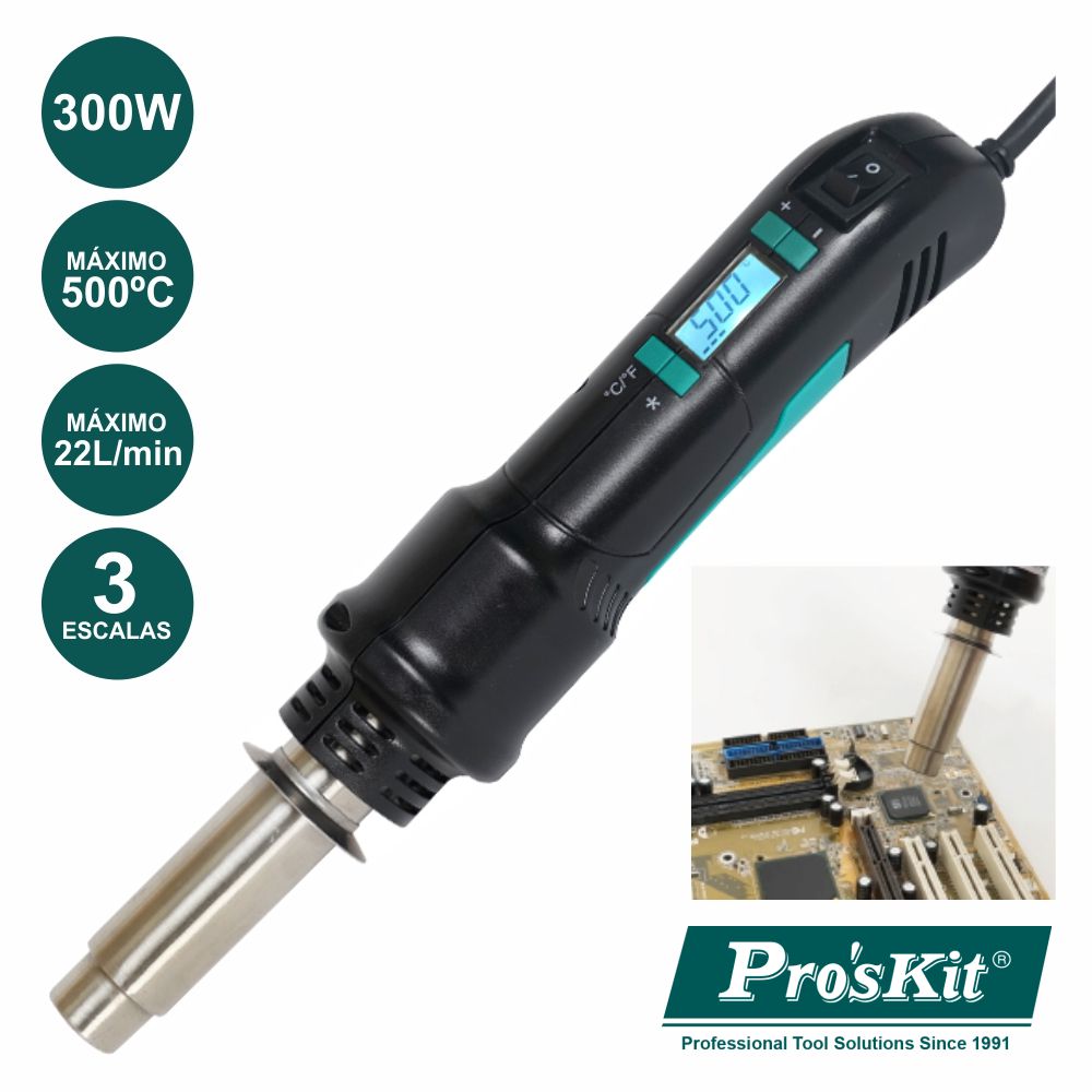 Pistola De Ar Quente C/ Lcd 220V-240V Proskit - NOVEDUC Equipamento Laboratório e Formação Profissional