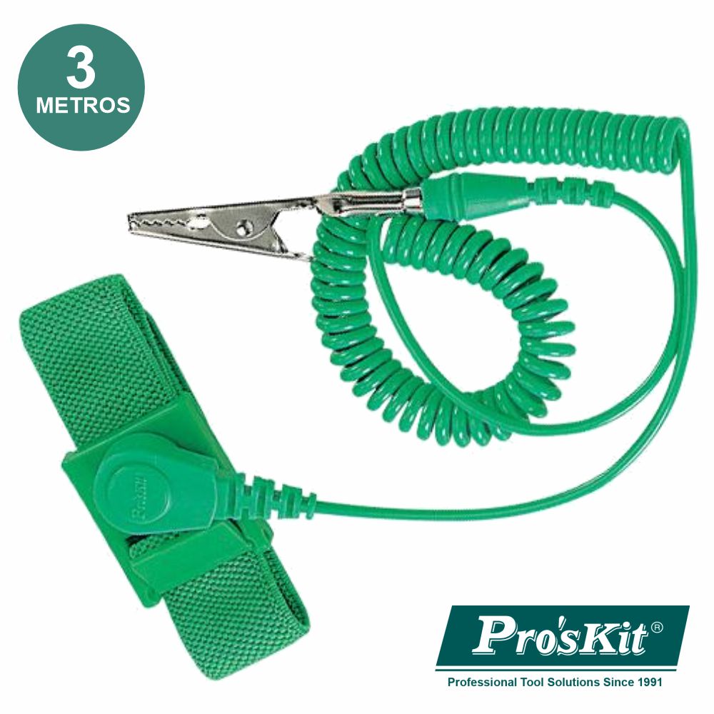 Pulseira Anti-Estática Verde 3M Proskit - NOVEDUC Equipamento Laboratório e Formação Profissional