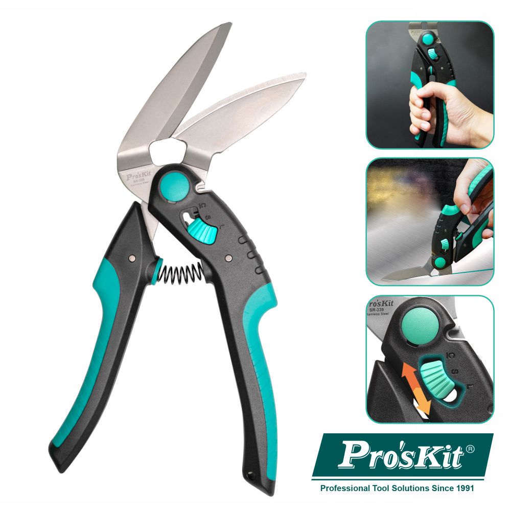 Tesoura Ângular Multifunções Proskit - NOVEDUC Equipamento Laboratório e Formação Profissional