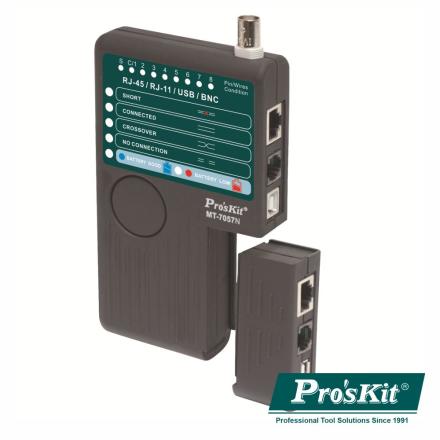 Testador De Cabos Rj45/Rj11/Rj12/Usb/Bnc Proskit - NOVEDUC Equipamento Laboratório e Formação Profissional