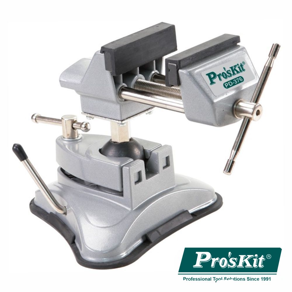 Torno De Mesa Ajustável 360º C/ Ventosa Proskit - NOVEDUC Equipamento Laboratório e Formação Profissional