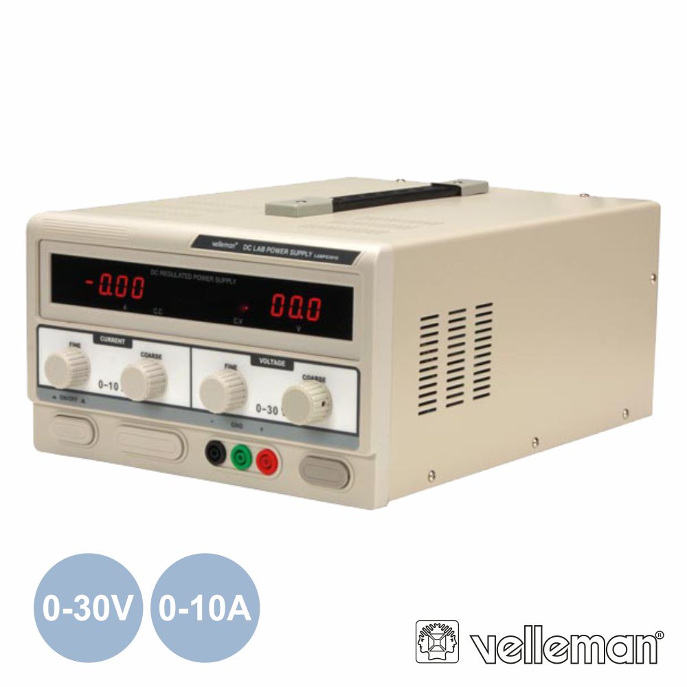 Fonte De Alimentação Digital 030V / 010A Velleman - NOVEDUC Equipamento Laboratório e Formação Profissional