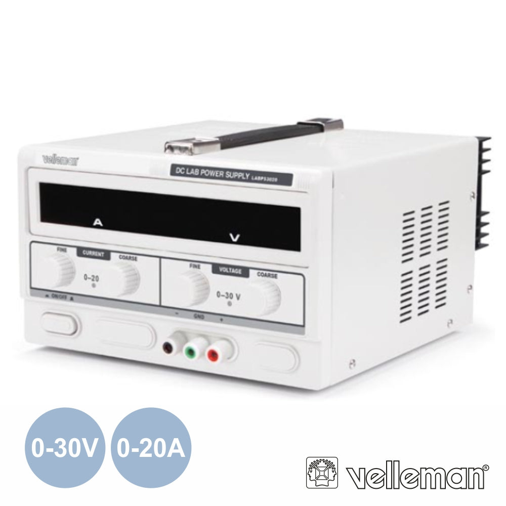 Fonte De Alimentação Digital 030V / 020A Velleman - NOVEDUC Equipamento Laboratório e Formação Profissional