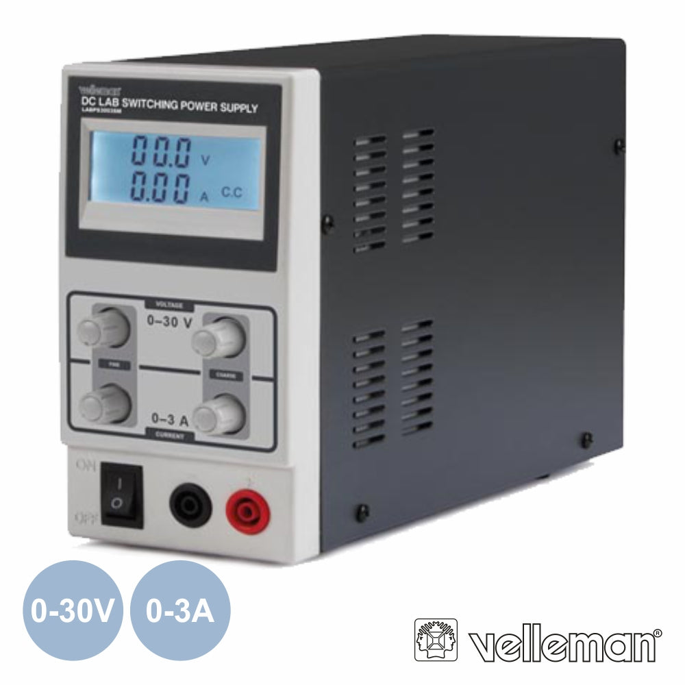 Fonte De Alimentação Digital 030V / 03A Velleman - NOVEDUC Equipamento Laboratório e Formação Profissional