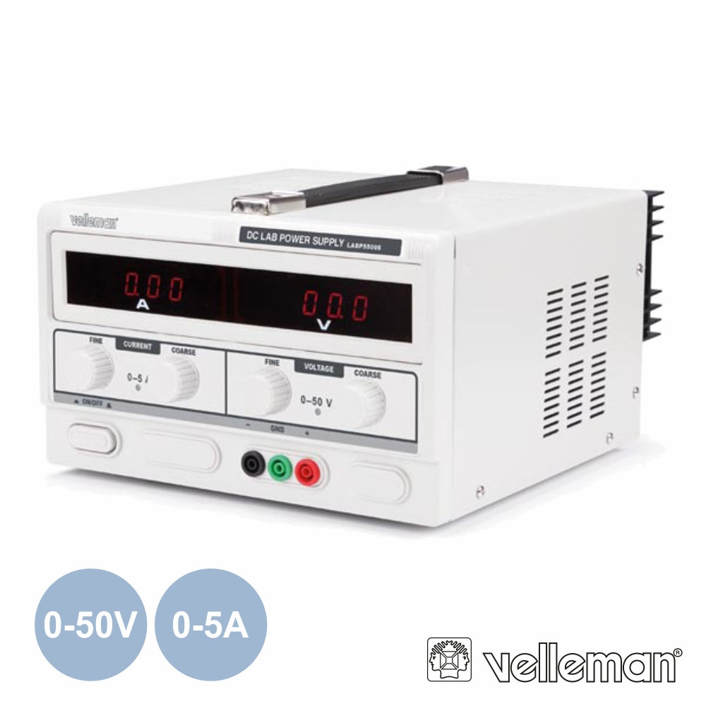Fonte De Alimentação Digital 050V / 05A Velleman - NOVEDUC Equipamento Laboratório e Formação Profissional